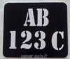 Plaque immatriculation 140 mm x 120 mm alu noir vintage