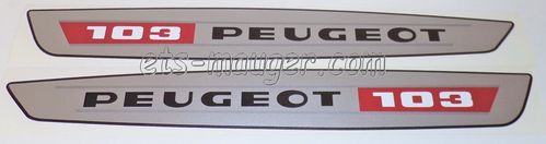 Autocollant réservoir GRIS Peugeot 103 (paire)